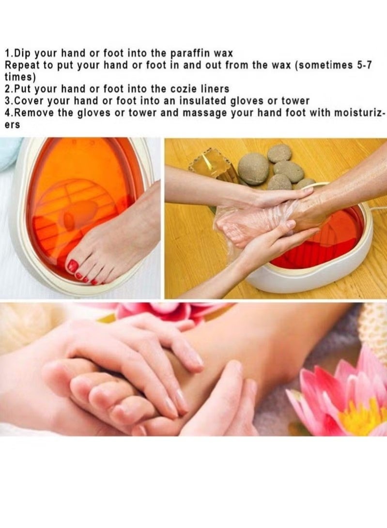 100 Piece Clear Plastic Disposable Booties with Sticker Paraffin Wax Foot Bath Liners Feet Protectors Covers Foot Spa Socks Thermal Therapy Feet Covers Bags - Image 4