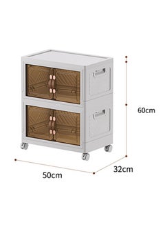 2 Layers Multi-Functional Foldable Storage Cabinet with Doors and Wheels (68L) - pzsku/Z431817EB232437624197Z/45/_/1694676361/964e9bf8-b87f-4285-83e4-02b806a638a6