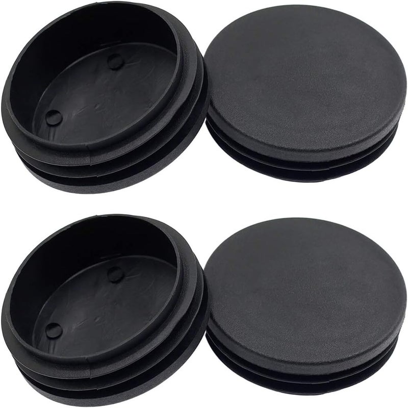 Suiwotin 4PCS 76mm (3 Inch) Round Plastic Plug, Round Black Plastic End Cap, Pipe Tubing End Cap, Furniture Finishing Plug Fits for 2 11/16" to 2 7/8" ID Tubing - Image 1