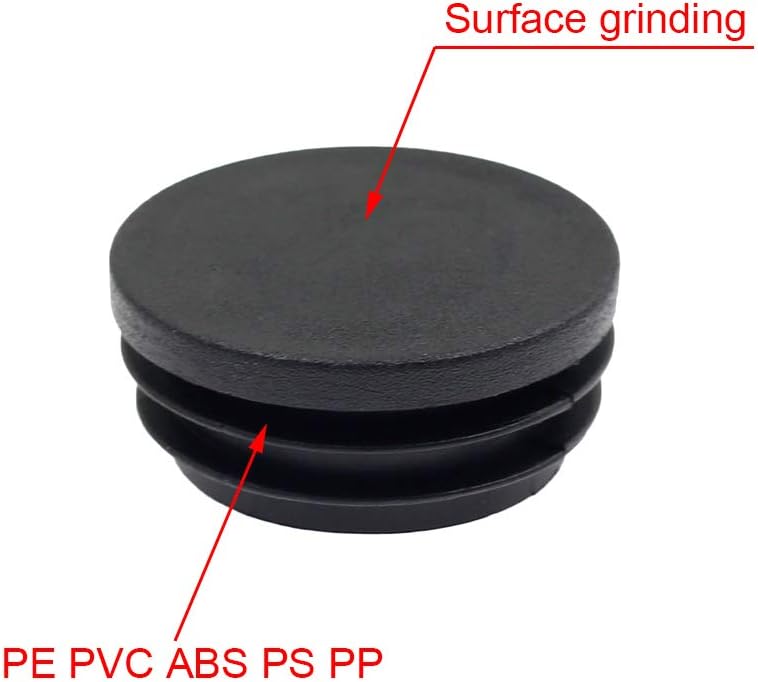 Suiwotin 4PCS 76mm (3 Inch) Round Plastic Plug, Round Black Plastic End Cap, Pipe Tubing End Cap, Furniture Finishing Plug Fits for 2 11/16" to 2 7/8" ID Tubing - Image 4