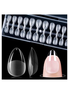 gelike ec Extra Short Soft Gel Nail Tips Kit For Soak Off Nail Extensionsfull Coveralmond Shapedprebuff Pmma Resinclear Ultrathin Design12 Sizes240 Pieces  - Image 1