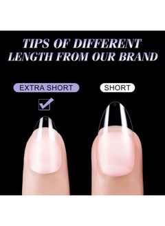 gelike ec Extra Short Soft Gel Nail Tips Kit For Soak Off Nail Extensionsfull Coveralmond Shapedprebuff Pmma Resinclear Ultrathin Design12 Sizes240 Pieces  - Image 3