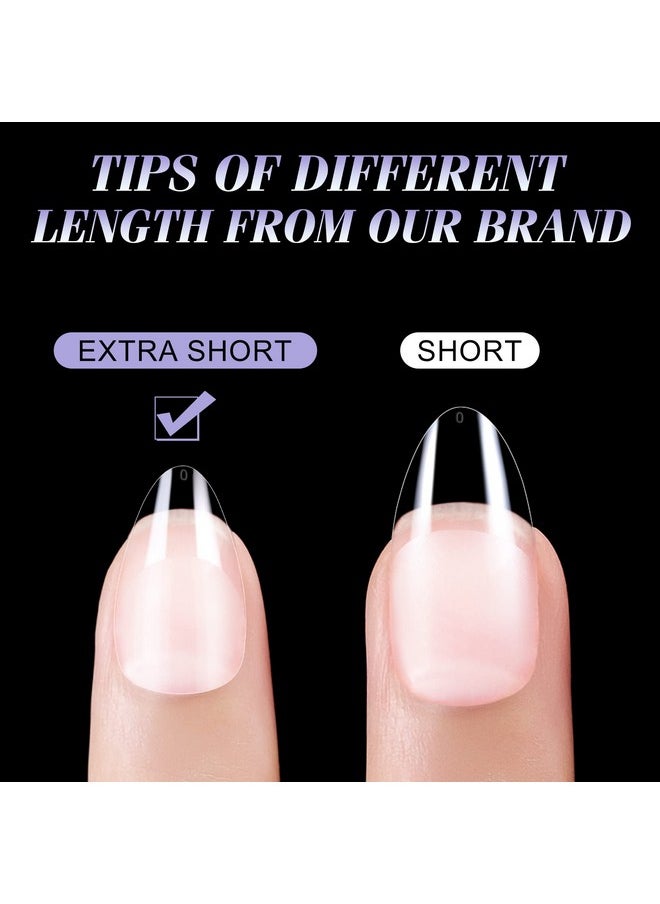 gelike ec Extra Short Soft Gel Nail Tips Kit For Soak Off Nail Extensionsfull Coveralmond Shapedprebuff Pmma Resinclear Ultrathin Design12 Sizes240 Pieces  - Image 3