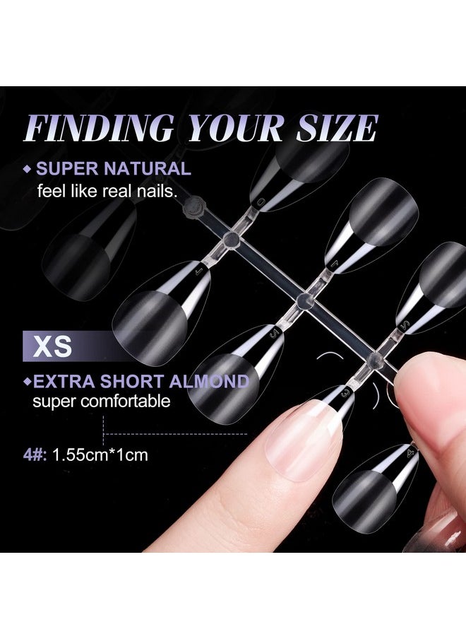 gelike ec Extra Short Soft Gel Nail Tips Kit For Soak Off Nail Extensionsfull Coveralmond Shapedprebuff Pmma Resinclear Ultrathin Design12 Sizes240 Pieces  - Image 2