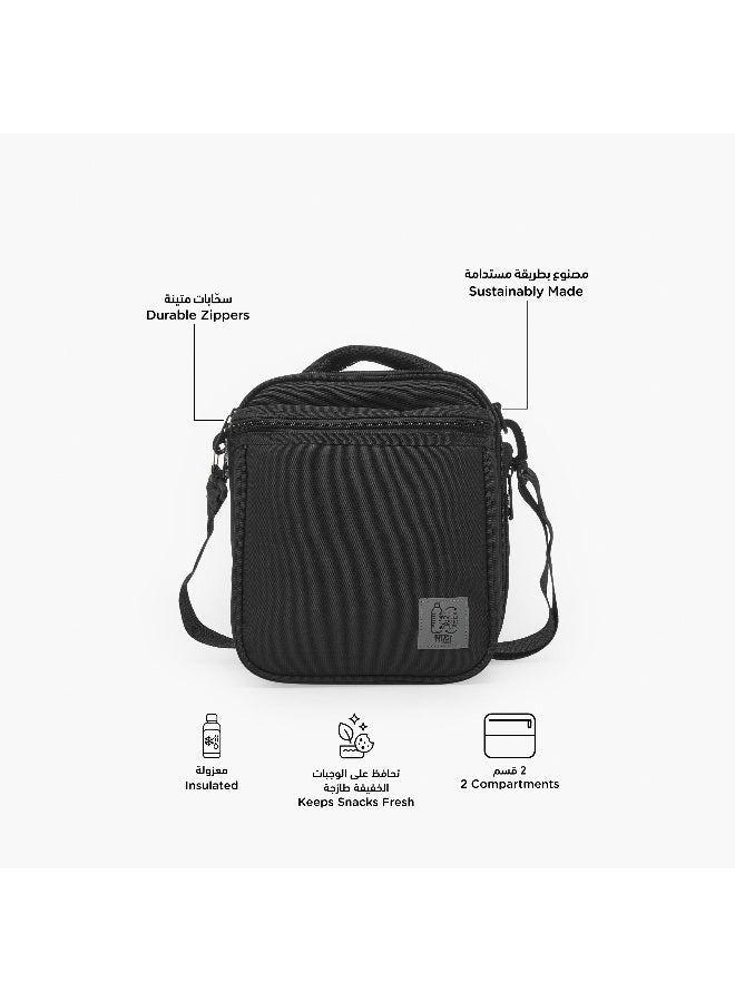 Must Lunch Bag-Monochrome-Sustainable-2 Cmprts (Rpet 900D Pu) Black \ 26X12X15 - Image 3
