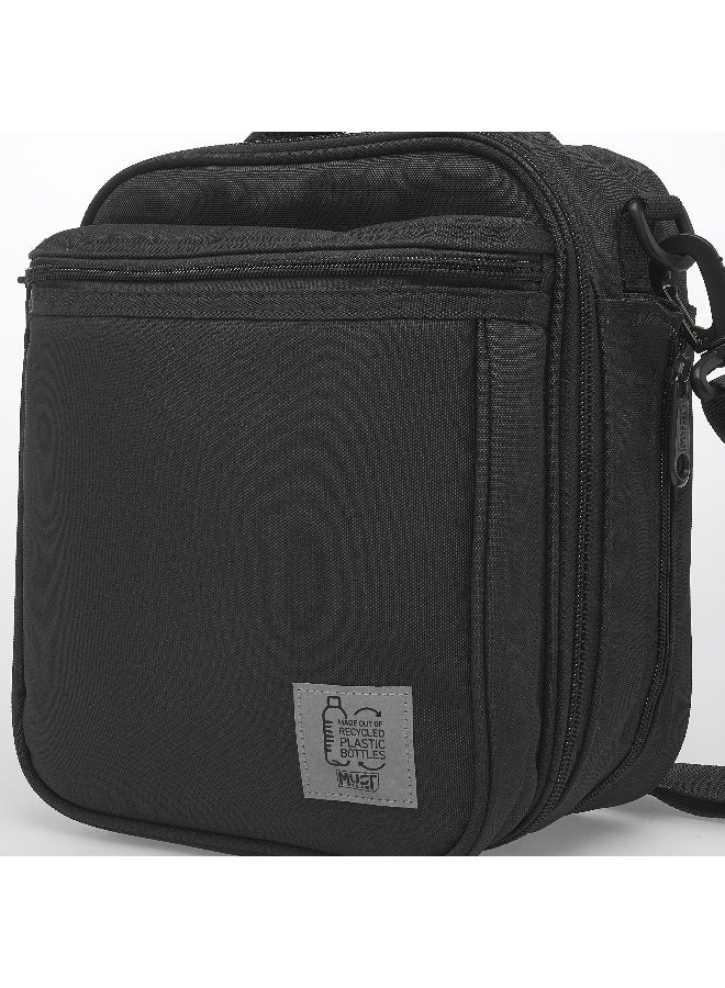 Must Lunch Bag-Monochrome-Sustainable-2 Cmprts (Rpet 900D Pu) Black \ 26X12X15 - Image 4