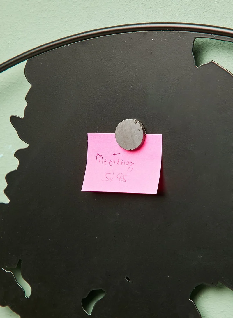 present time Black World Map Memo Board