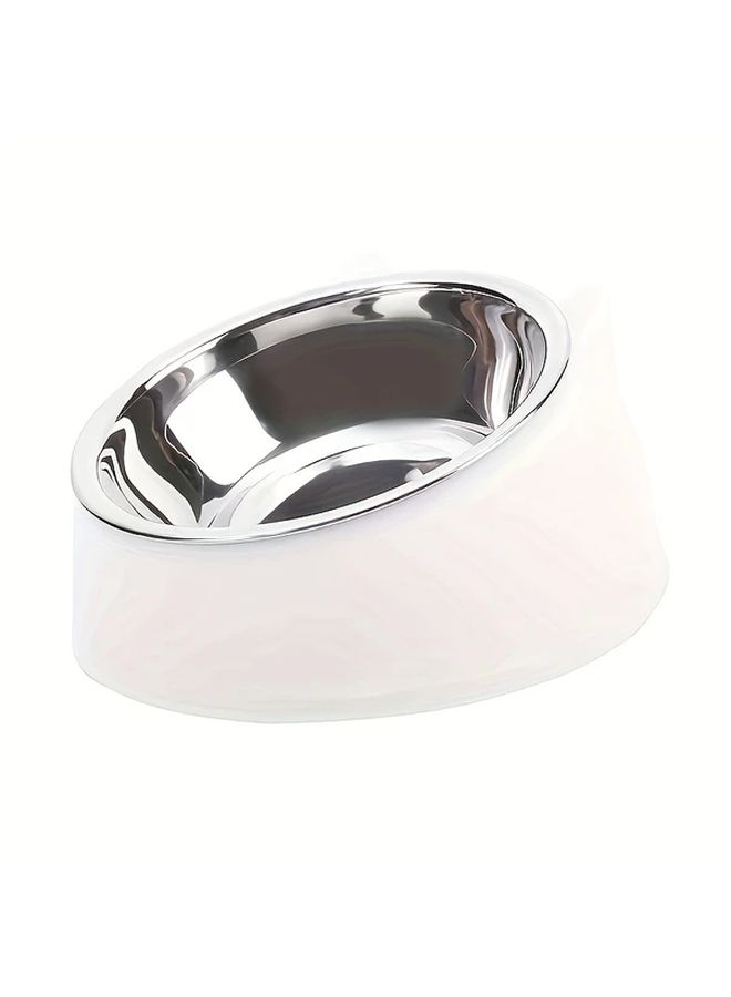 Black 1pc 2 in 1 Elevated Cat Bowl With Ear Holder Ergonomic Neck Design - Image 1