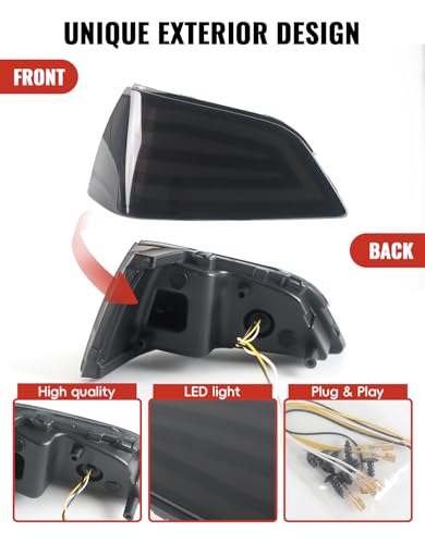 LUXEMOTO LED Tail Lights Brake Lights for 2001-2017 Goldwing GL1800 Tour Pack Models Only, 2 PCS Rear Running Break TailLights Lamp with Smoked Lenses for Honda Gold Wing GL1800 2001-2017 Accessories - Image 4