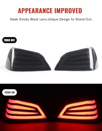 LUXEMOTO LED Tail Lights Brake Lights for 2001-2017 Goldwing GL1800 Tour Pack Models Only, 2 PCS Rear Running Break TailLights Lamp with Smoked Lenses for Honda Gold Wing GL1800 2001-2017 Accessories - Image 2