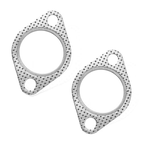 Yourkar 2 PCS Car Exhaust Gasket 2 Inch 2Bolt Exhaust Flange Gaskets Replacement Standard Manifold Gaskets Made of High Temp Gasket Material Universal Car Accessories - Image 1