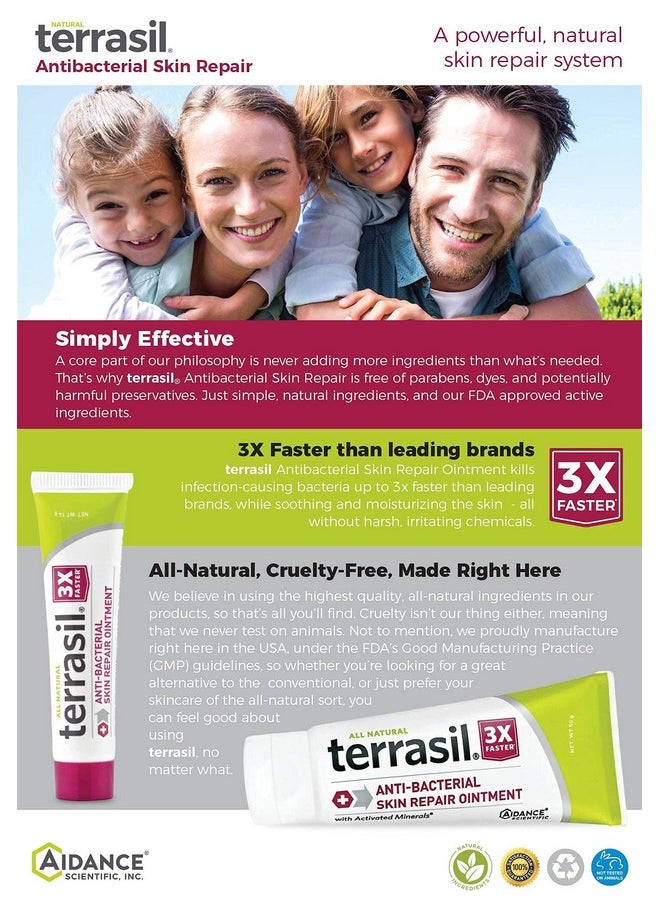 Terrasil Antibacterial Skin Repair 3X Faster Natural Ingredients For Treatment Of Fissures Folliculitis Angular Cheilitis Impetigo Chilblains Lichen Sclerosus Cellulitis By Terrasil (14 Gram)  - Image 3