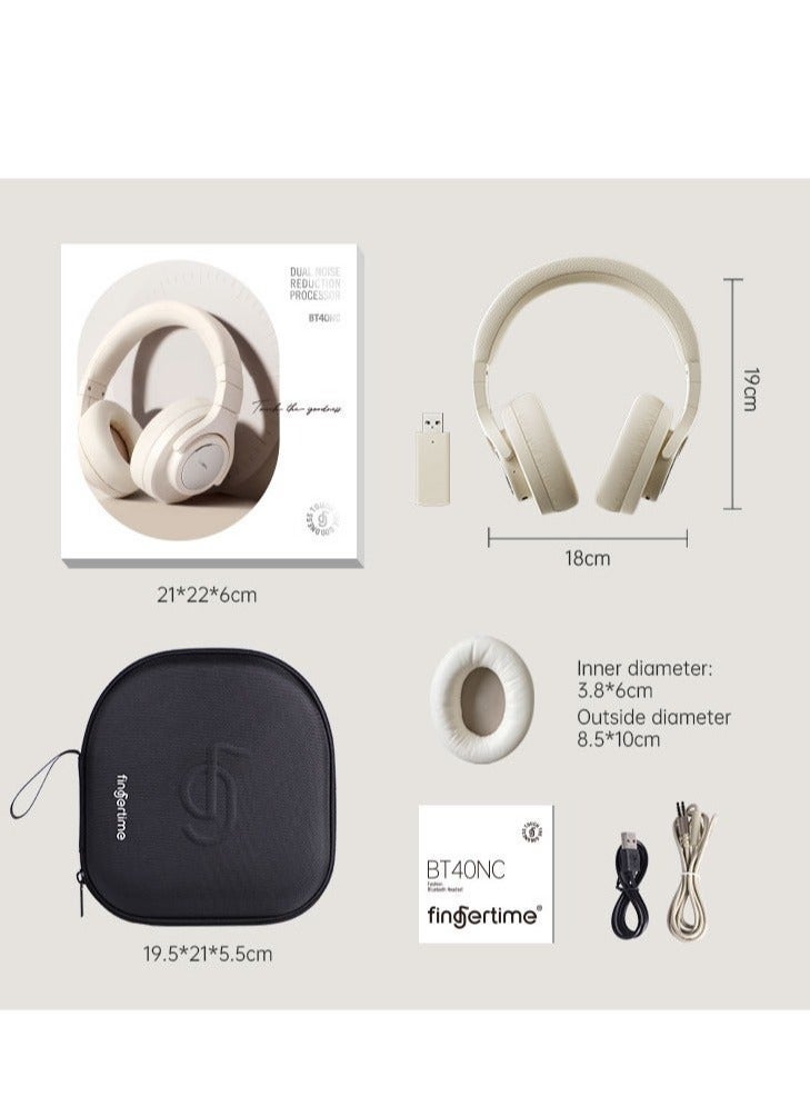 fingertime BT40NC Panoramic Sound Gaming 2.4G Dual Wireless ANC Active Noise Cancelling Over-Ear Bluetooth Headphones - Image 4