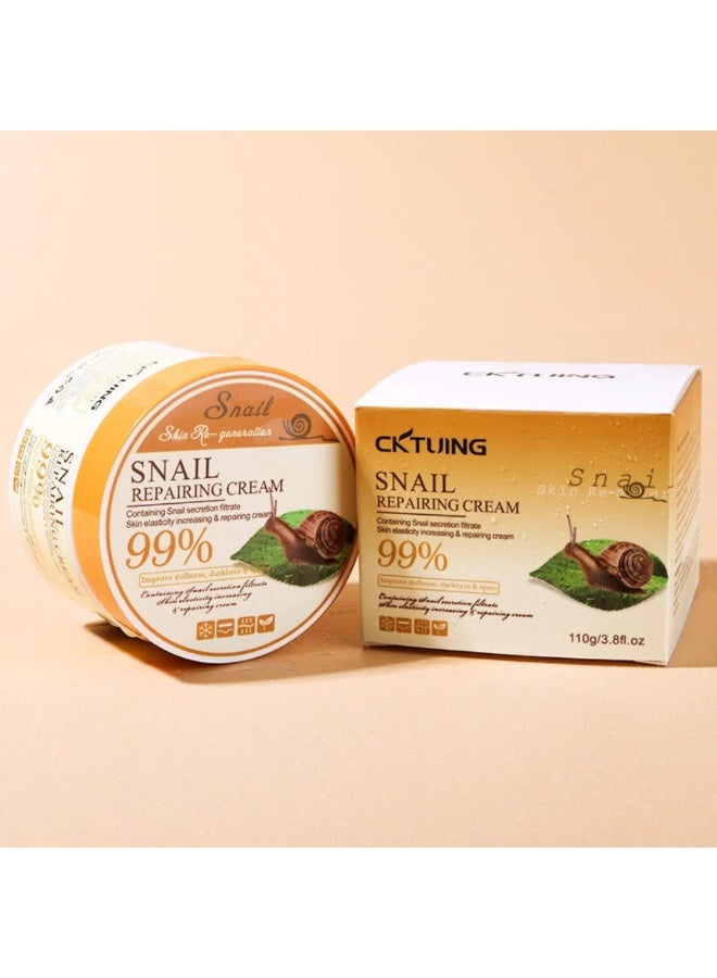 CKTUING Snail 96 Mucin Repairing Moisturizing Whitening Cream - 110g Brightening & Anti-Aging Face Cream | Deep Nourishment for Dark Spots, Pigmentation & Dull Skin - Image 2