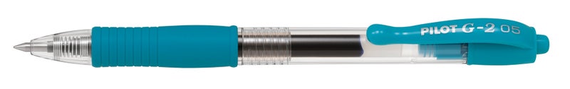 Pilot G2 gel pen, 0.5 cyan ink, pack of 12