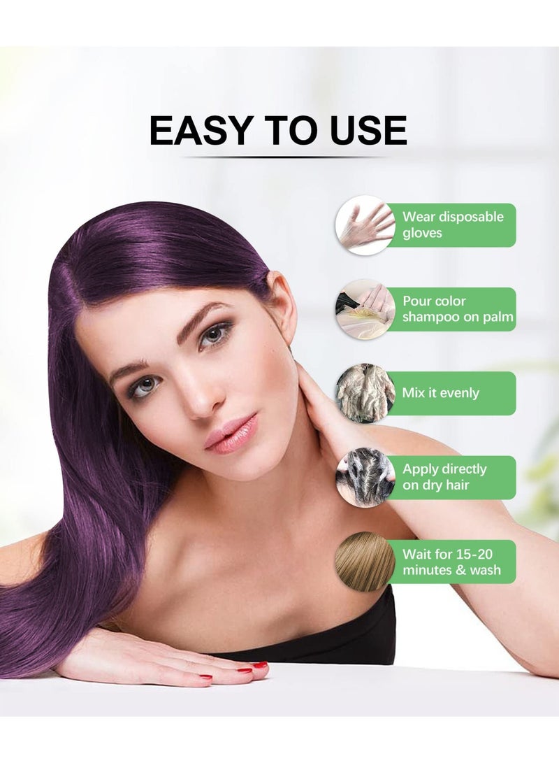 Herbishh Purple Hair Color Shampoo for Gray Hair - 3-in-1 Ammonia-Free Natural Hair Dye - 500 ml - Image 4