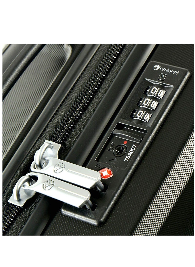 eminent - Wheeled Suitcase TPO Hard Case Lightweight and Robust Travel Case 4 Quiet 360 Degree Wheels TSA Lock Telescopic Handle Minimalist & Modern KH16 Set of 3 Black - Image 1