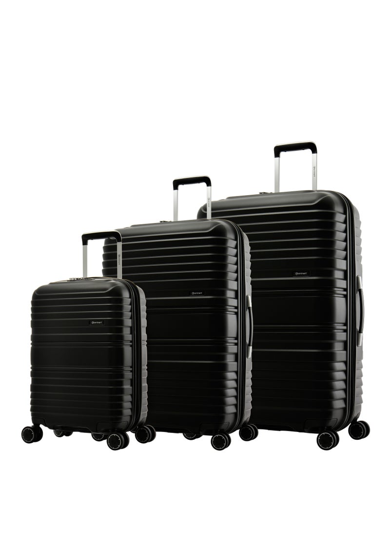 eminent - Wheeled Suitcase TPO Hard Case Lightweight and Robust Travel Case 4 Quiet 360 Degree Wheels TSA Lock Telescopic Handle Minimalist & Modern KH16 Set of 3 Black - Image 1