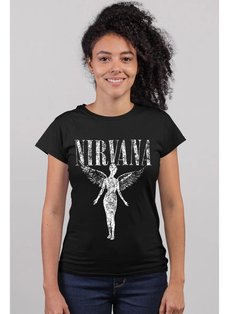 Rock&Roll Angel Nirvana Black Short Sleeve Women's T-Shirt