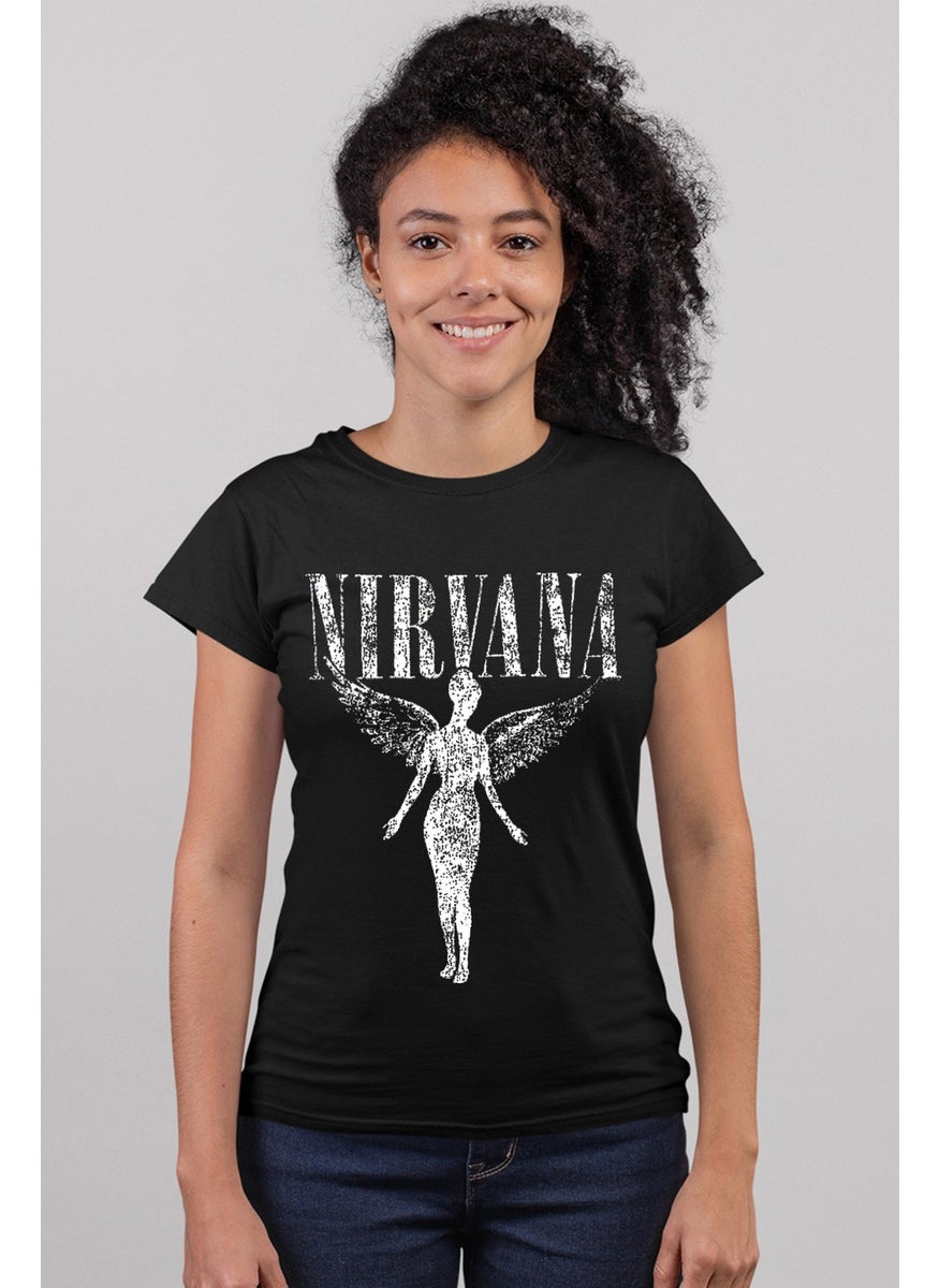Rock&Roll Angel Nirvana Black Short Sleeve Women's T-Shirt  - Image 1