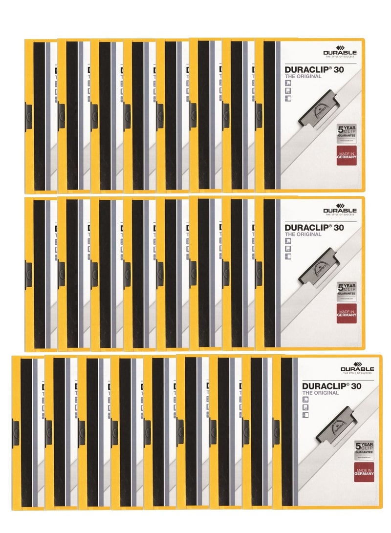 Durable 25-Piece Duraclip Clip Folder Yellow - Image 1
