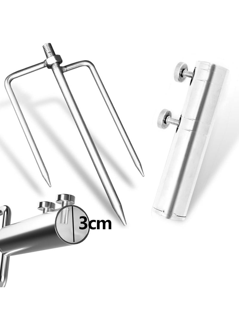 Heavy Duty Metal Umbrella Stand Anchor, Outdoor Parasol Base with 3 Spikes, Ideal for Beach, Grass, and Sand, Secure Your Umbrella with Steel Strength - Image 2