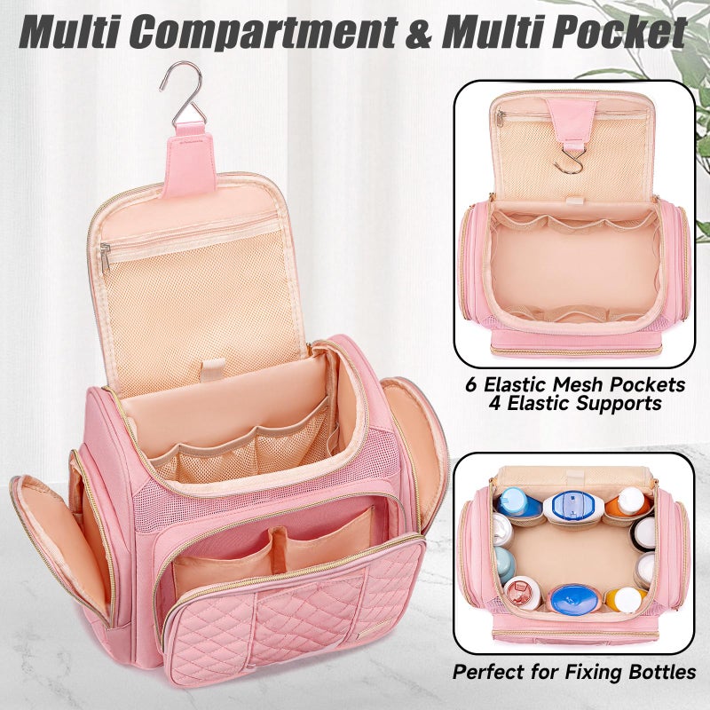 Tealari Large Toiletry Bag for Women Men,Bathroom Bag,Water Resistant Shower Bag,Makeup Bag,Portable Shower Caddy for College Dorm,Hanging Travel Toiletry Bag with Transparent Waterproof Phone Pocket - Image 5