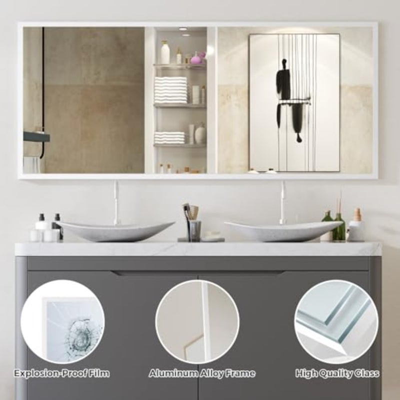 71"x31" Floor Mirror Full Length, Bedroom Floor Body Mirror with Stand, Large Silver Mirror, Leaning, Standing or Hanging Horizontally/Vertically - Image 4