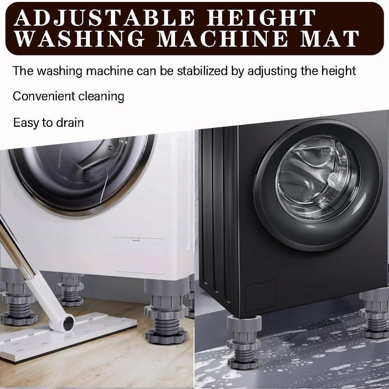 MRWINDJ Washing Machine Vibration Pads Adjustable Dryer Shock Noise Cancelling Pads Anti Vibration Pads for Washing Machine Support Height Adjustment Feet for Refrigerators 4 Pcs Set - Image 5