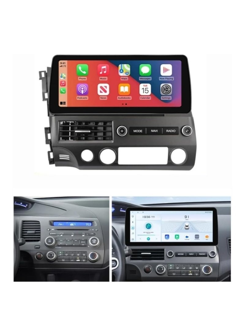 SHEZA STAR - Android Car Stereo 12.3 Inch For Honda Civic 2006 2007 2008 2009 2010 2011 2GB RAM 32GB ROM Support Apple Carplay Android Auto With Complete Frame WiFi USB AHD Camera included - Image 1