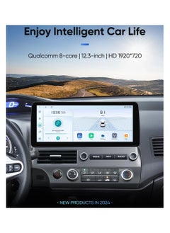 SHEZA STAR Android Car Stereo 12.3 Inch For Honda Civic 2006 2007 2008 2009 2010 2011 2GB RAM 32GB ROM Support Apple Carplay Android Auto With Complete Frame WiFi USB AHD Camera included  - Image 5
