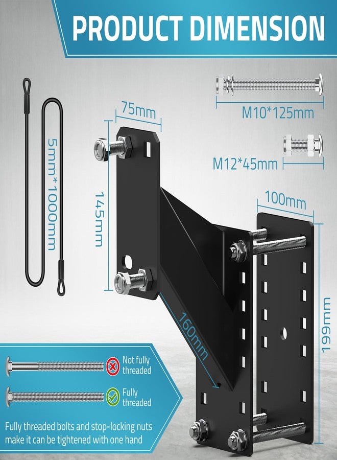PAULINN Trailer Spare Tire Mount, Universal Spare Tire Carrier Holder for Utility Trailer Boat, Fits 4/5 / 6 Lugs Trailer Wheels on 4", 4.5'', 4.75'', 5'' and 5.5'' Bolt Patterns, 150 LBS Capacity - Image 3