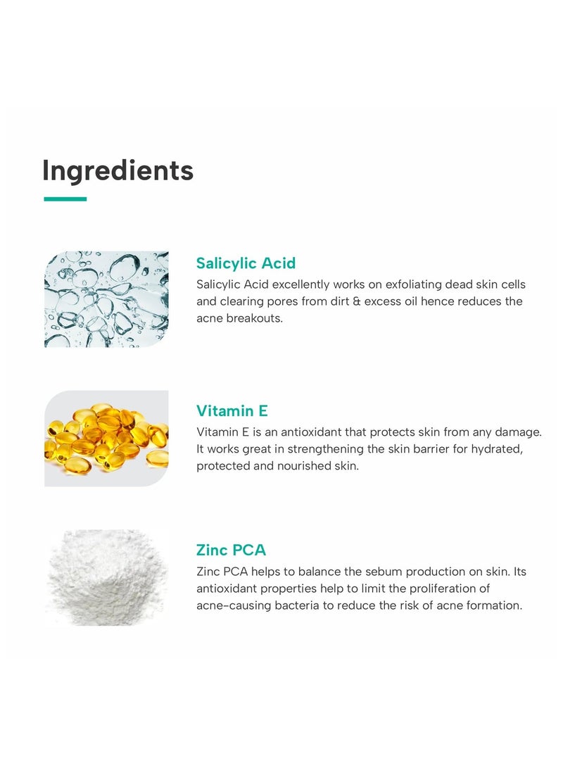 DERMATOUCH Salicylic Acid Face Wash For Acne and Oil Control Suitable to All Skin Types For both Men and Women 100ML - Image 4