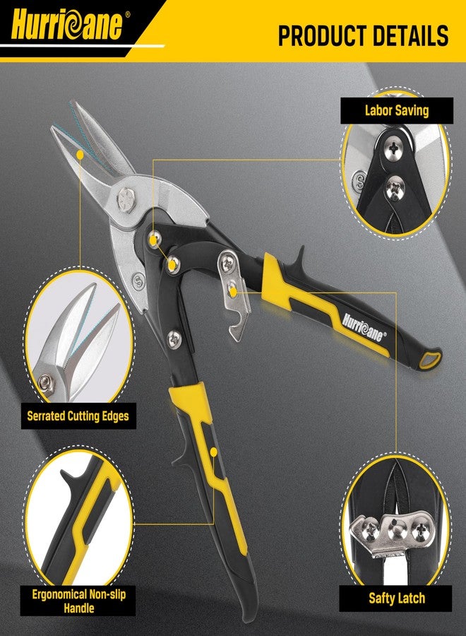 هوريكان مقصات قصدير للطيران من HURRICANE مقاس 10 بوصات، مقصات طيران من الكروم والموليبدينوم لقطع الصفائح المعدنية، مقص قاطع صفائح معدنية شديد التحمل، قطع مستقيم، مقص طيران عالي الرفع، توفير في العمالة يصل إلى 40% - Image 2