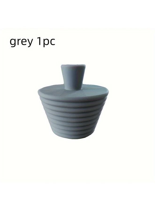 1pc Heavy Duty Bathtub Drain Stopper Leak Proof Seal Gray Flexible Material Water Efficiency - Image 1