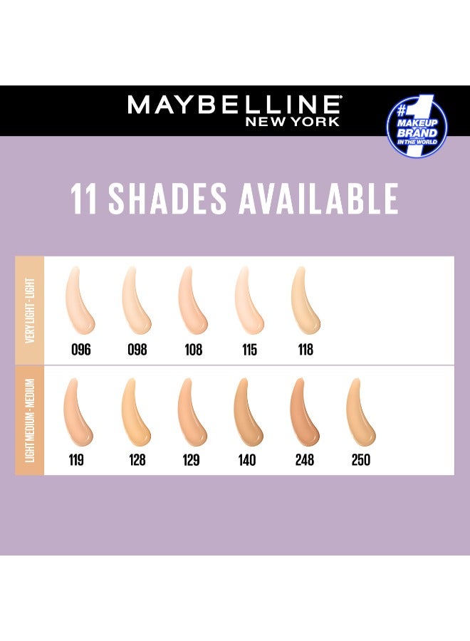 MAYBELLINE SUPER STAY LUMI-MATTE FOUNDATION 30H LONGWEAR, LIGHTWEIGHT, WATERPROOF, SWEATPROOF, HEATPROOF, STAY TRUE TO TONE ALL DAY, 98
