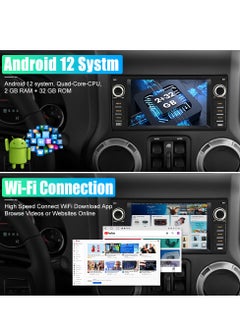 Junsun Android Car Stereo for Jeep Wrangler Radio Chrysler Dodge with Wireless Carplay, 7 Inch Touch Screen for Jeep Car Radio with WiFi FM Radio  - Image 3