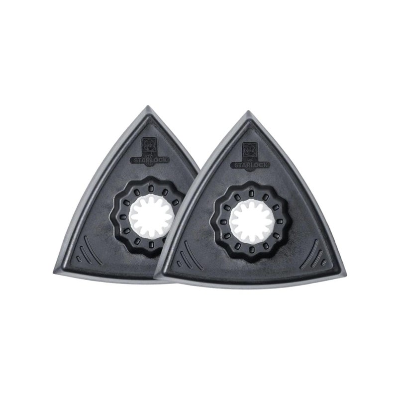 Fein Starlock Triangular Backing Pad Set with Hook & Loop Attachment - Plastic Plate for Scratch-Free Sanding, Unperforated, Standard Version, 3-1/8" Edge Length, 2-Pack - 63806129220 - Image 1