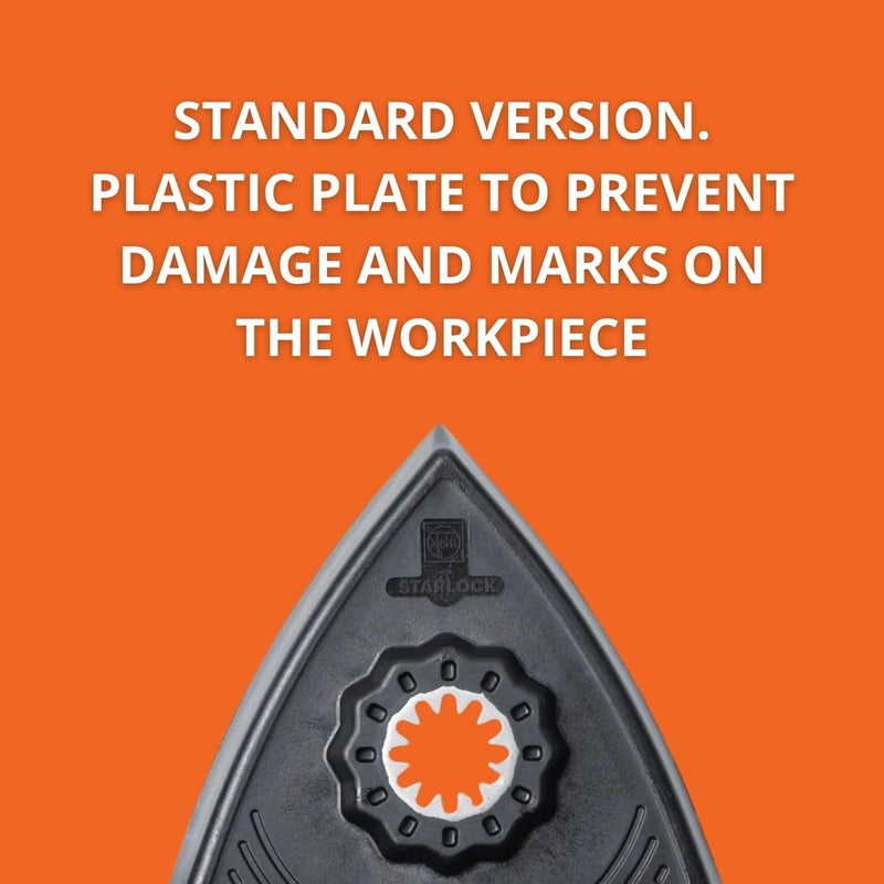 Fein Starlock Triangular Backing Pad Set with Hook & Loop Attachment - Plastic Plate for Scratch-Free Sanding, Unperforated, Standard Version, 3-1/8" Edge Length, 2-Pack - 63806129220 - Image 5