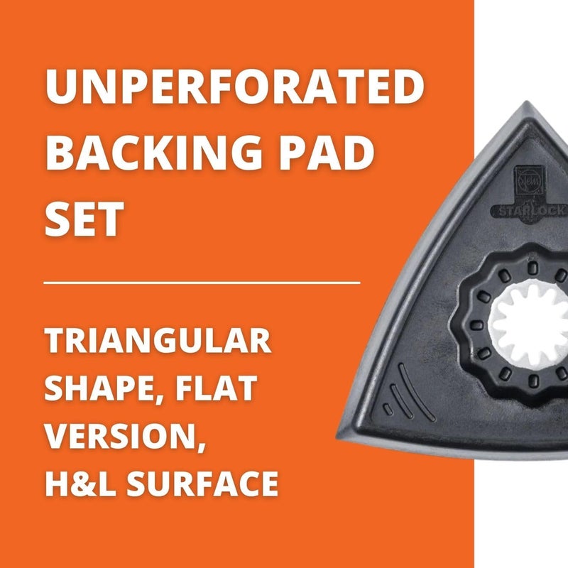 Fein Starlock Triangular Backing Pad Set with Hook & Loop Attachment - Plastic Plate for Scratch-Free Sanding, Unperforated, Standard Version, 3-1/8" Edge Length, 2-Pack - 63806129220 - Image 2