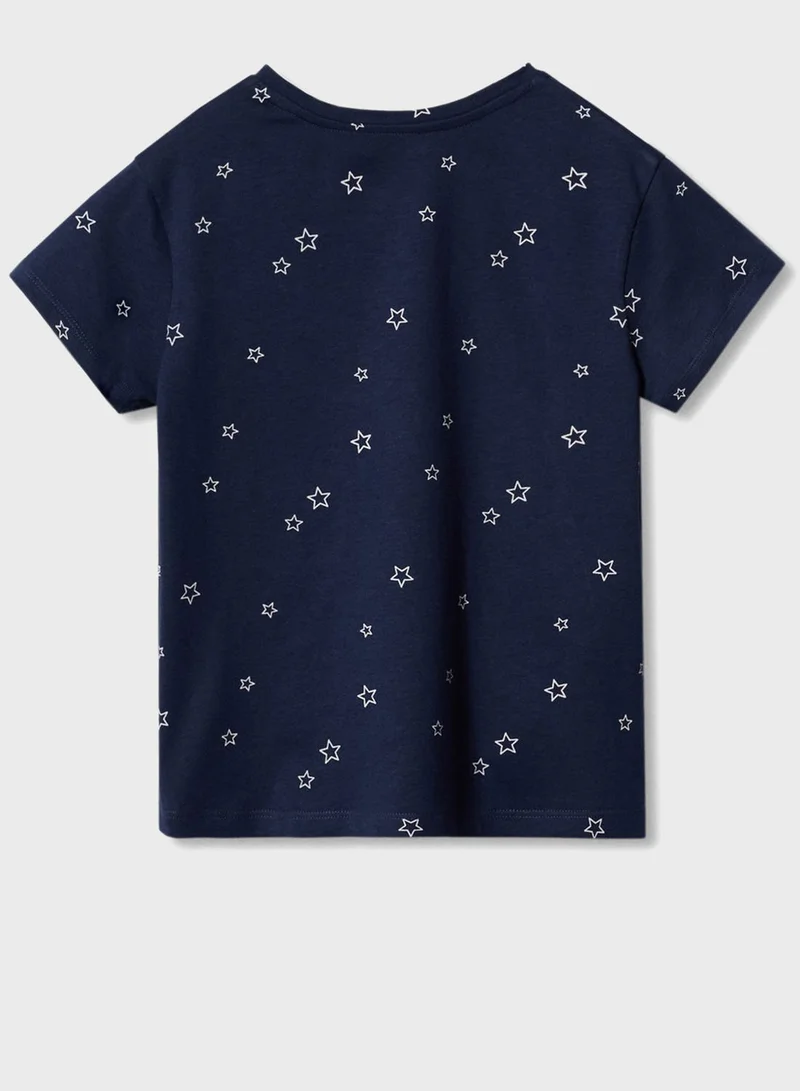 MANGO Kids Embroidered Logo T-Shirt