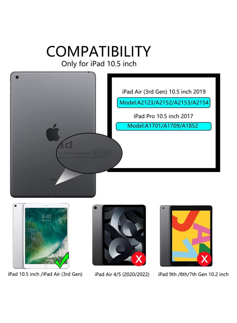 DUSALA Case for iPad Pro 10.5-Inch and iPad Air 3 (10.5-Inch 2019, 3rd Generation) with Pencil Holder, Slim Stand Protective Cover with Clear Transparent Back Shell for iPad Pro 10.5 inch Tablet, Support Auto Wake/Sleep, (Blue) - Image 2