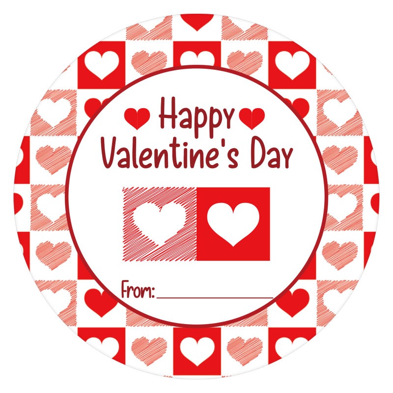 FaCraft 72PCS Happy Valentine's Day Stickers-Heart Stickers Valentines Day Gift Tags Valentine to from Labels Stickers Valentine's Sticker Envelopes Seal Boxes Cards Valentines Party Favor Decorations - Image 1