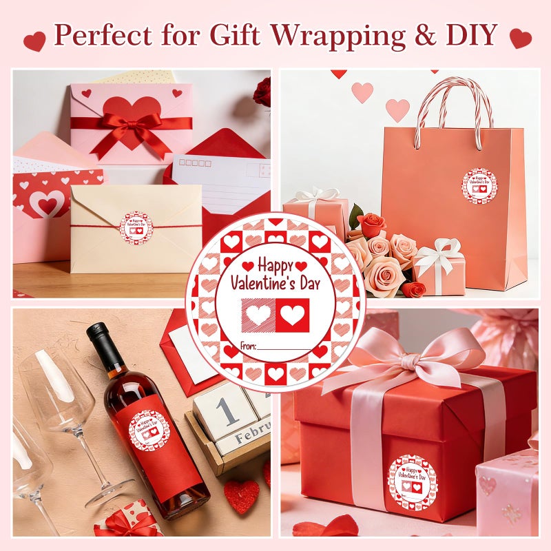FaCraft 72PCS Happy Valentine's Day Stickers-Heart Stickers Valentines Day Gift Tags Valentine to from Labels Stickers Valentine's Sticker Envelopes Seal Boxes Cards Valentines Party Favor Decorations - Image 5