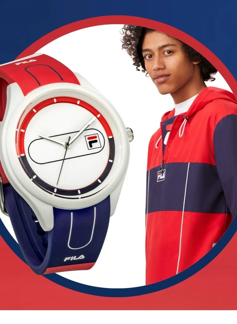 FILA Fila Style Unisex Analog Watch Black Silicone Strap, 38-321-002, size 44mm