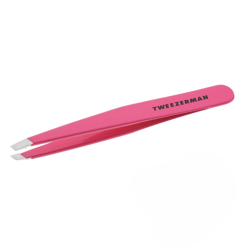 Tweezerman Stainless Steel Slant Tweezer - Eyebrow Tweezers for Women and Men (Neon Pink) - Image 1