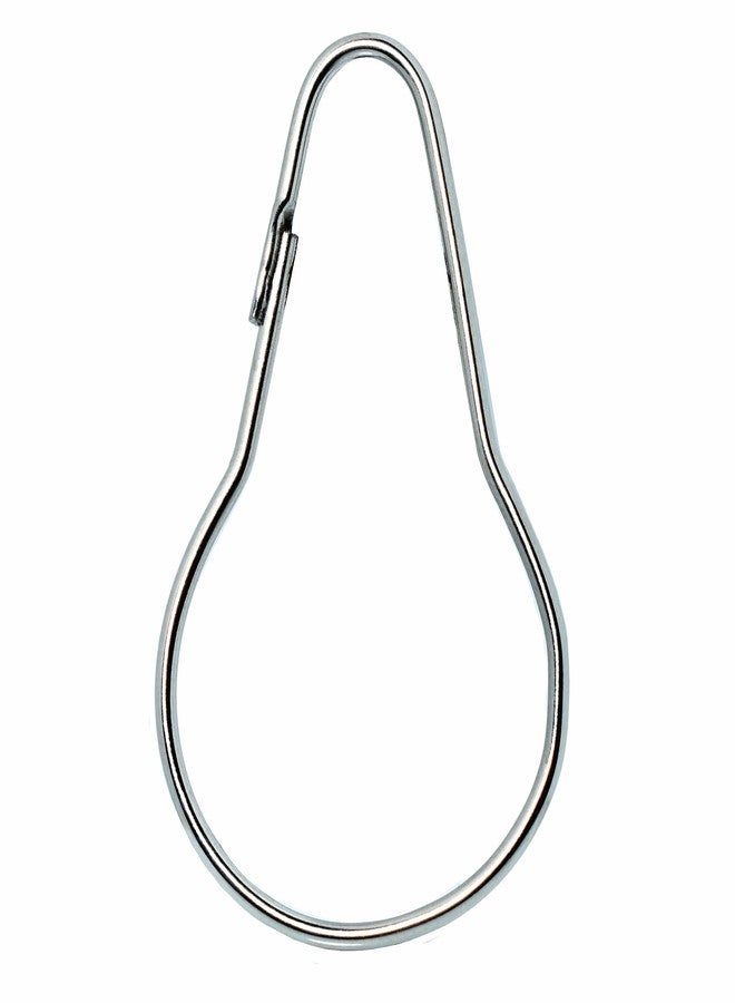 GOTOONE Silver Shower Curtain Rings Metal Hooks Ring (24 Pack) Nickel Plated Rustproof for Bathroom Shower Rod - Image 1