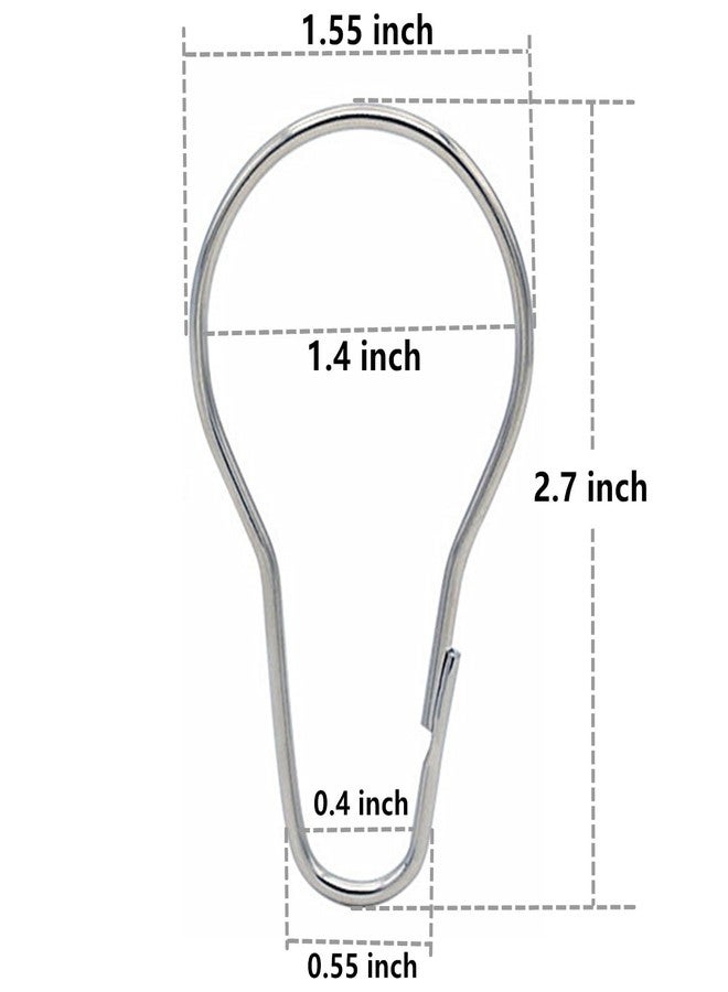 GOTOONE Silver Shower Curtain Rings Metal Hooks Ring (24 Pack) Nickel Plated Rustproof for Bathroom Shower Rod - Image 3