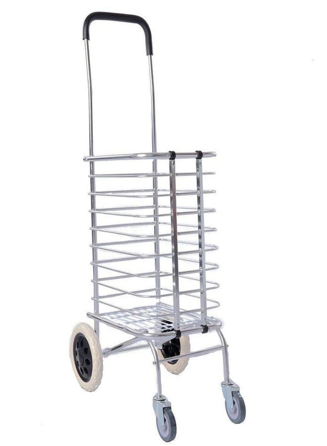 Aagna Folding Grocery Portable 4 Wheel Shopping Trolley Basket Aluminium Folding with Luggage Rolling - Image 2