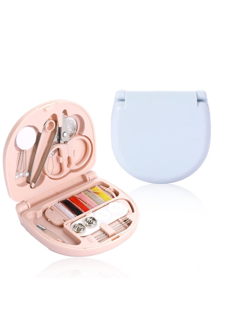 Min Travel Sewing Kit with Case Portable Sewing Supplies for Home Traveler, Adults, Beginner, Emergency, Kids Contains Thread, Scissors, Needles, Measure etc(2 Pack) - Image 1